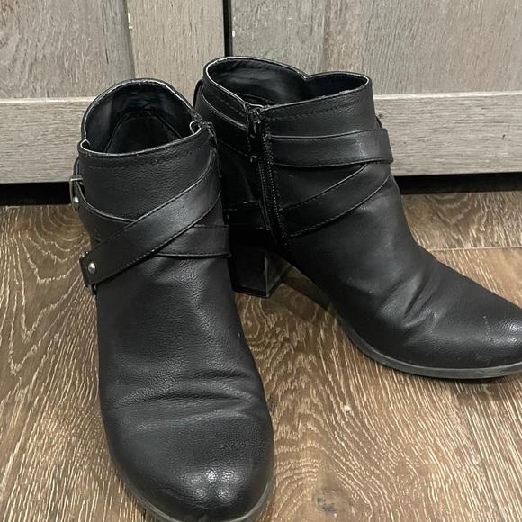 Indigo Shoes - Indigo Black Ankle Boots with Strap Detail